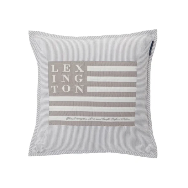 Lexington Arts & Craft Sham Kissenhülle Mit Amerika-Flagge – 50×50 Cm – LEX Beige/white 1