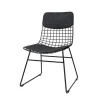 HK Living Sitzkissen Gefüllt Für Wire Chair Esszimmerstuhl – 37×42 Cm – Rücken 22×41 Cm – Black 5