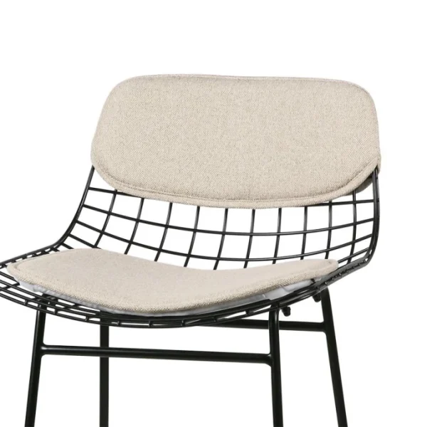 HK Living Sitzkissen Gefüllt Für Wire Chair Barhocker – 32×38 Cm – Rücken 17×38 Cm – Sand 3