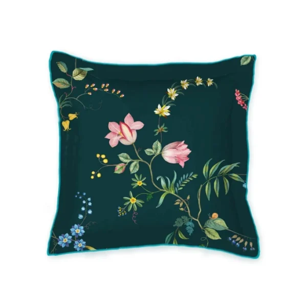 PIP Studio Fleur Grandeur Square Wendekissen Mit Füllung – 45×45 Cm – Dark Blue 1