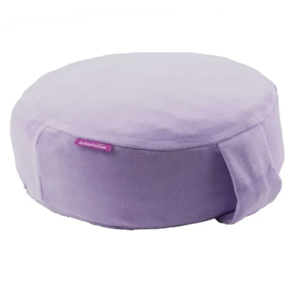 Farbenfreunde Yoga Bodenkissen Aus Nicky-Stoff – Ø 31 Cm – Höhe 11 Cm – Cupcake Purple 1