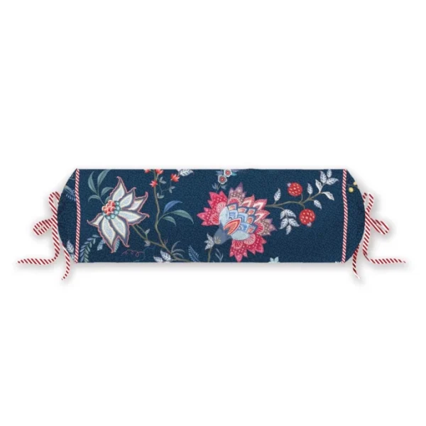 Pip Studio Flower Festival Nackenrolle Mit Füllung – Ø 22 Cm – Länge 70 Cm – Dark Blue 1