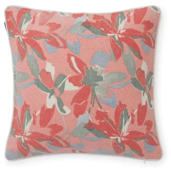 Lexington Flower Kissenhülle – 50×50 Cm – Coral/blue 3