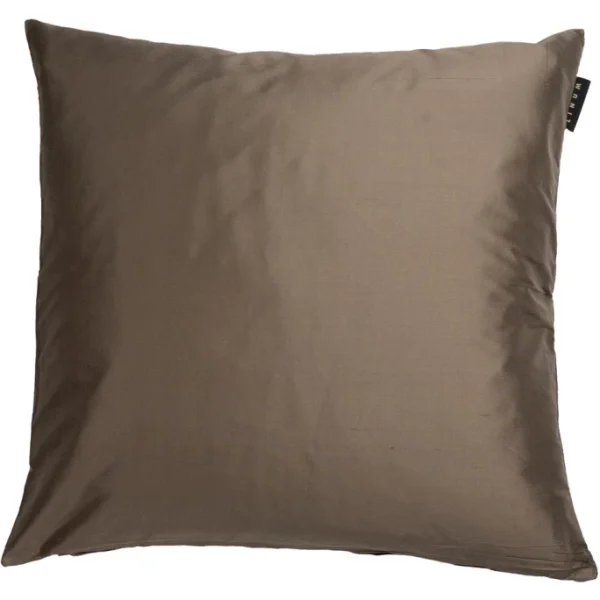 Linum SILK Kissenhülle – 40×40 Cm – Dark Mole Brown B40 1